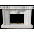 Flower Carved Indoor Stone Fireplaces FPS-E062